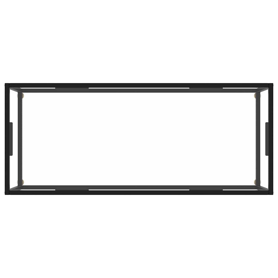 Coffee Table Black with Tempered Glass 120x60x35 cm