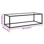Coffee Table Black with Tempered Glass 120x60x35 cm