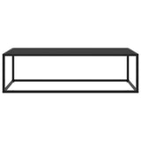 Coffee Table Black with Black Glass 120x50x35 cm - Front View