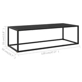 Coffee Table Black with Black Glass 120x50x35 cm - Rear View