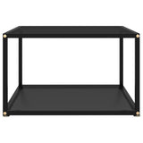 Coffee Table Black 60x60x35 cm Tempered Glass - Front View