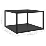 Coffee Table Black 60x60x35 cm Tempered Glass - 45-Degree Angle