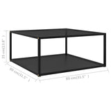 Coffee Table Black 80x80x35 cm Tempered Glass