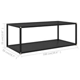 Coffee Table Black 100x50x35 cm Tempered Glass - 45-Degree Angle