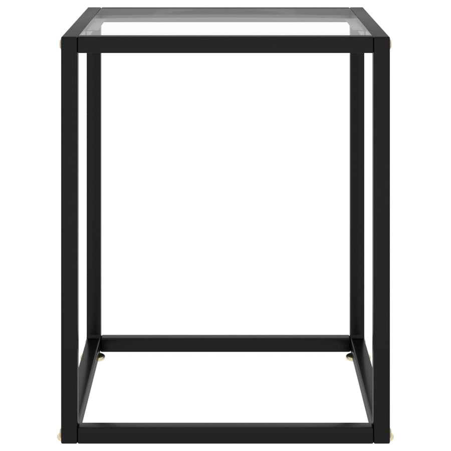 Coffee Table Black with Tempered Glass 40x40x50 cm