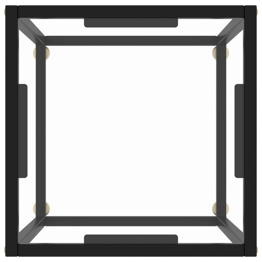 Coffee Table Black with Tempered Glass 40x40x50 cm