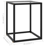 Coffee Table Black with Tempered Glass 40x40x50 cm - 45-Degree Angle