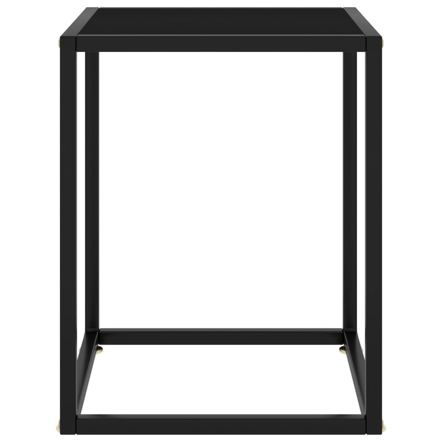 Coffee Table Black with Black Glass 40x40x50 cm