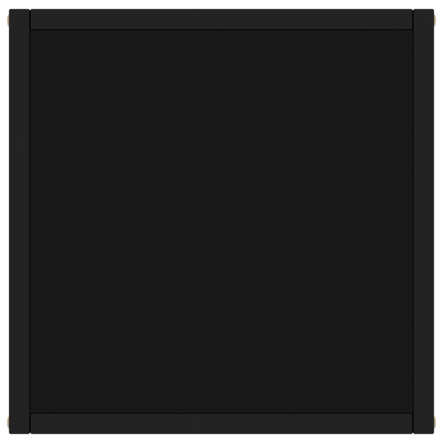 Coffee Table Black with Black Glass 40x40x50 cm