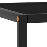 Coffee Table Black with Black Glass 40x40x50 cm - Top-Down View