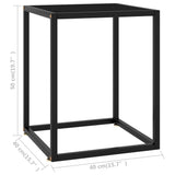 Coffee Table Black with Black Glass 40x40x50 cm - 45-Degree Angle