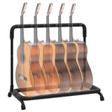 Folding Guitar Stand with 5 Sections Black 74x41x66 cm Steel - Front View