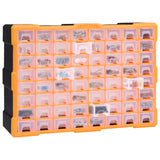 Multi-drawer Organiser with 64 Drawers 52x16x37.5 cm - Rear View