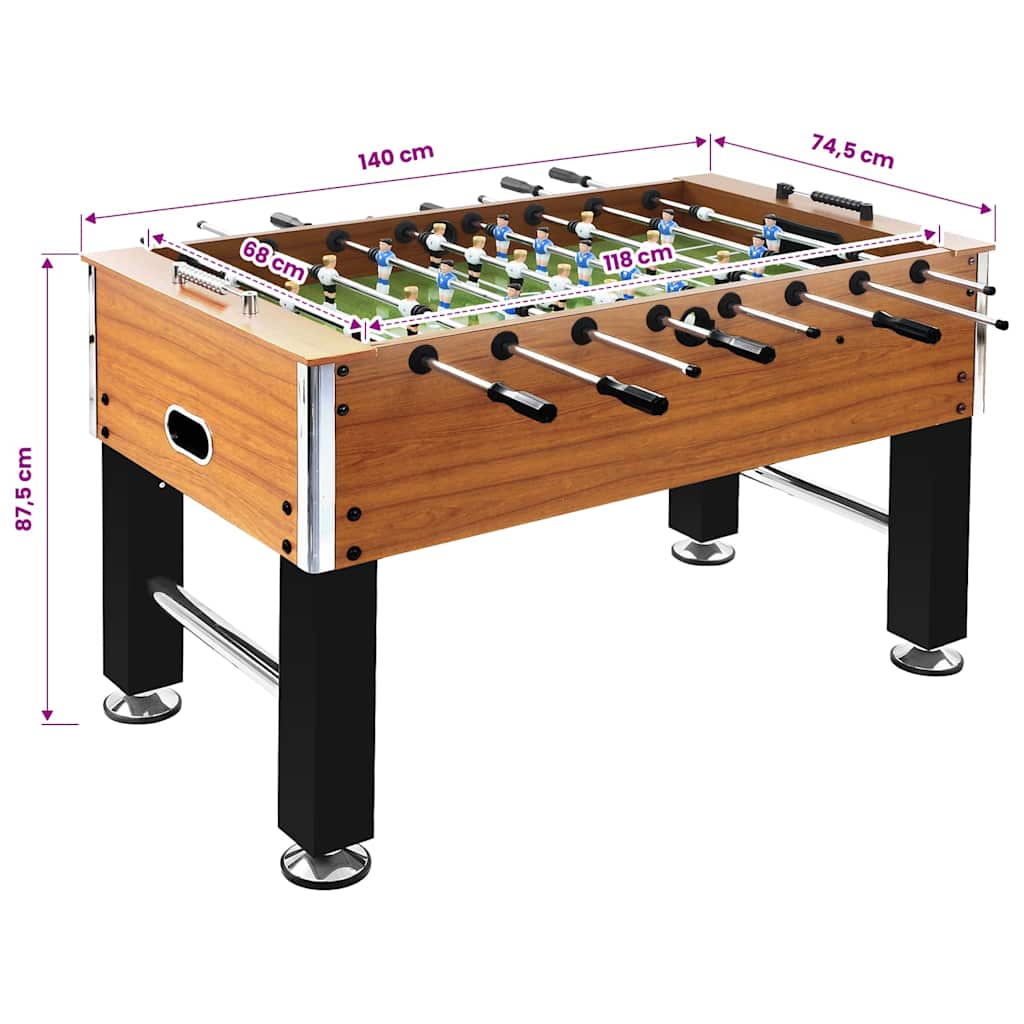 Football Table Steel 60 kg 140x74.5x87.5 cm Light Brown&Black