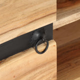 Sideboard 120x30x75 cm Solid Acacia Wood - Close-Up Angle