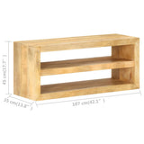 TV Cabinet 107x35x45 cm Solid Mango Wood - Close-Up Angle