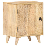 Carved Bedside Cabinet 40x30x50 cm Solid Mango Wood - Extra Image