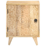 Carved Bedside Cabinet 40x30x50 cm Solid Mango Wood - Side View