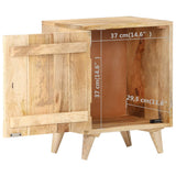 Carved Bedside Cabinet 40x30x50 cm Solid Mango Wood - Extra Image