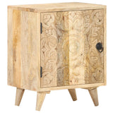Carved Bedside Cabinet 40x30x50 cm Solid Mango Wood - Extra Image