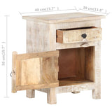 Bedside Cabinet 40x30x50 cm Rough Acacia Wood - Rear View