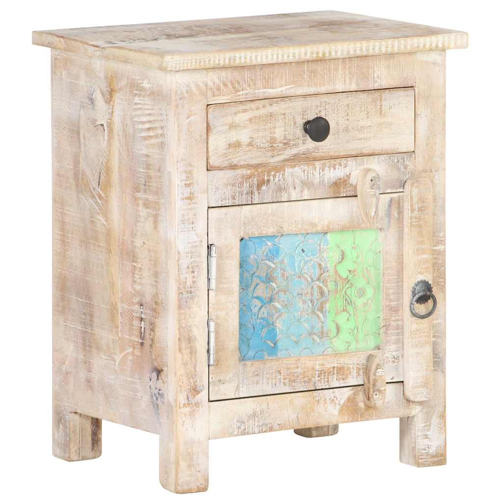 Bedside Cabinet 40x30x50 cm Rough Acacia Wood