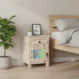 Bedside Cabinet 40x30x50 cm Rough Acacia Wood