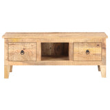 Coffee Table 100x55x40 cm Rough Mango Wood - Side View