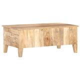 Coffee Table 100x55x40 cm Rough Mango Wood - Top-Down View