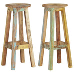 Bar Stools 2 pcs Solid Reclaimed Wood