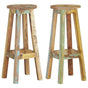 Bar Stools 2 pcs Solid Reclaimed Wood