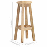 Bar Stools 2 pcs Solid Mango Wood - Rear View