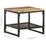 Side Table 40x40x35 cm Solid Reclaimed Wood - Rear View