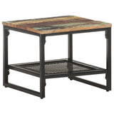 Side Table 40x40x35 cm Solid Reclaimed Wood - Close-Up Angle