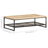 Coffee Table 110x60x35 cm Solid Mango Wood - Rear View