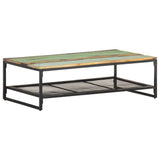 Coffee Table 110x60x35 cm Solid Reclaimed Wood - Close-Up Angle