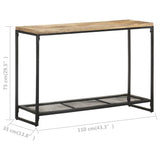 Console Table 110x35x75 cm Solid Mango Wood - Rear View