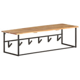 Peg with Live Edge 100x34x38 cm Solid Acacia Wood - Front View