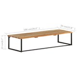 Peg with Live Edge 100x35x22 cm Solid Acacia Wood - Low Angle