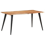 Dining Table with Live Edges 160x80x75 cm Solid Acacia Wood