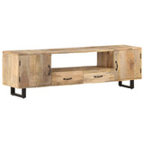 TV Cabinet 160x30x45 cm Solid Mango Wood - Low Angle