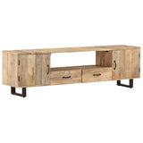 TV Cabinet 160x30x45 cm Solid Mango Wood - Extra Image