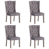 Dining Chairs 4 pcs Grey Velvet