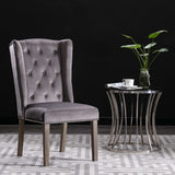 Dining Chairs 4 pcs Grey Velvet - Front View