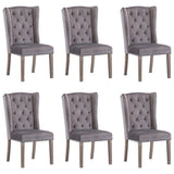 Dining Chairs 6 pcs Grey Velvet