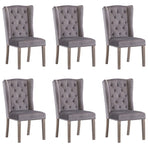 Dining Chairs 6 pcs Grey Velvet