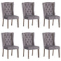 Dining Chairs 6 pcs Grey Velvet