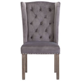 Dining Chairs 6 pcs Grey Velvet - Top-Down View