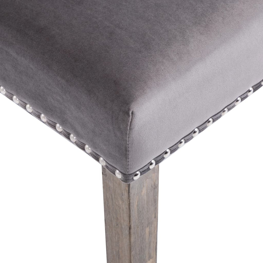 Dining Chairs 6 pcs Grey Velvet