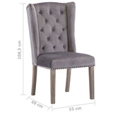Dining Chairs 6 pcs Grey Velvet